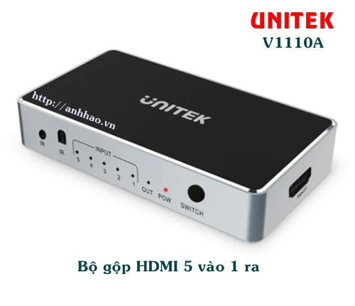 Bộ gộp HDMI 5 vào 1 ra Unitek V1110A chính hãng